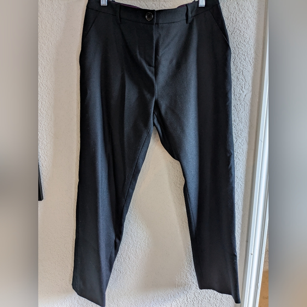 Boden Stretch Wool Dress Pants Black 4 Pocket Straight Leg Size 10R Excellent